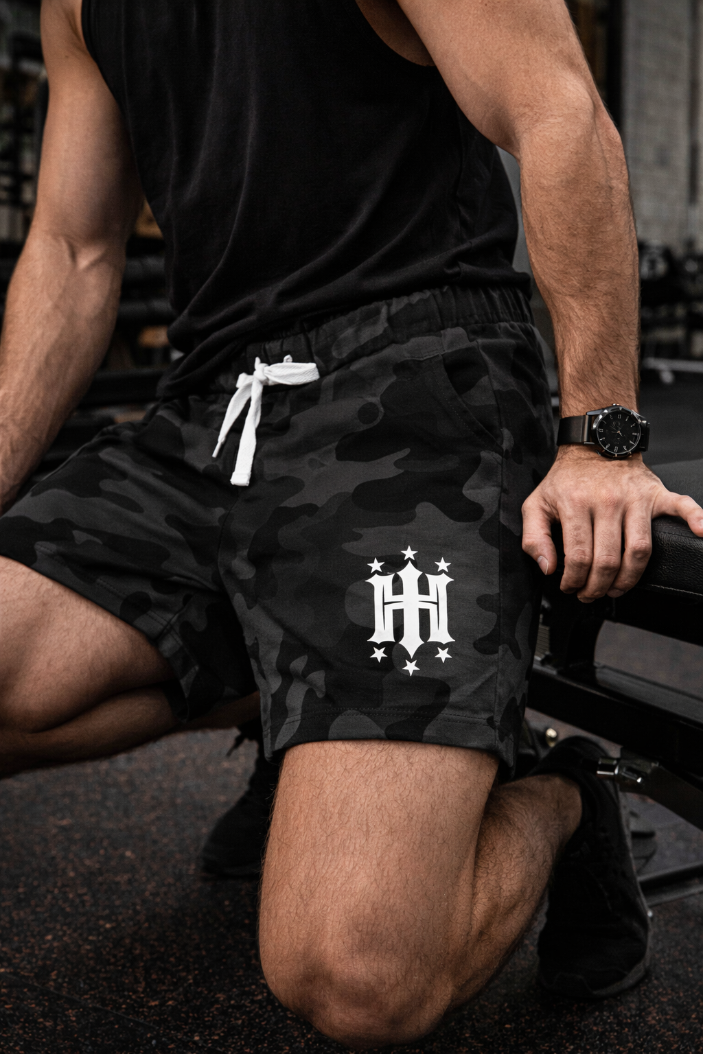 Hustle Harder Shorts Dark Camo
