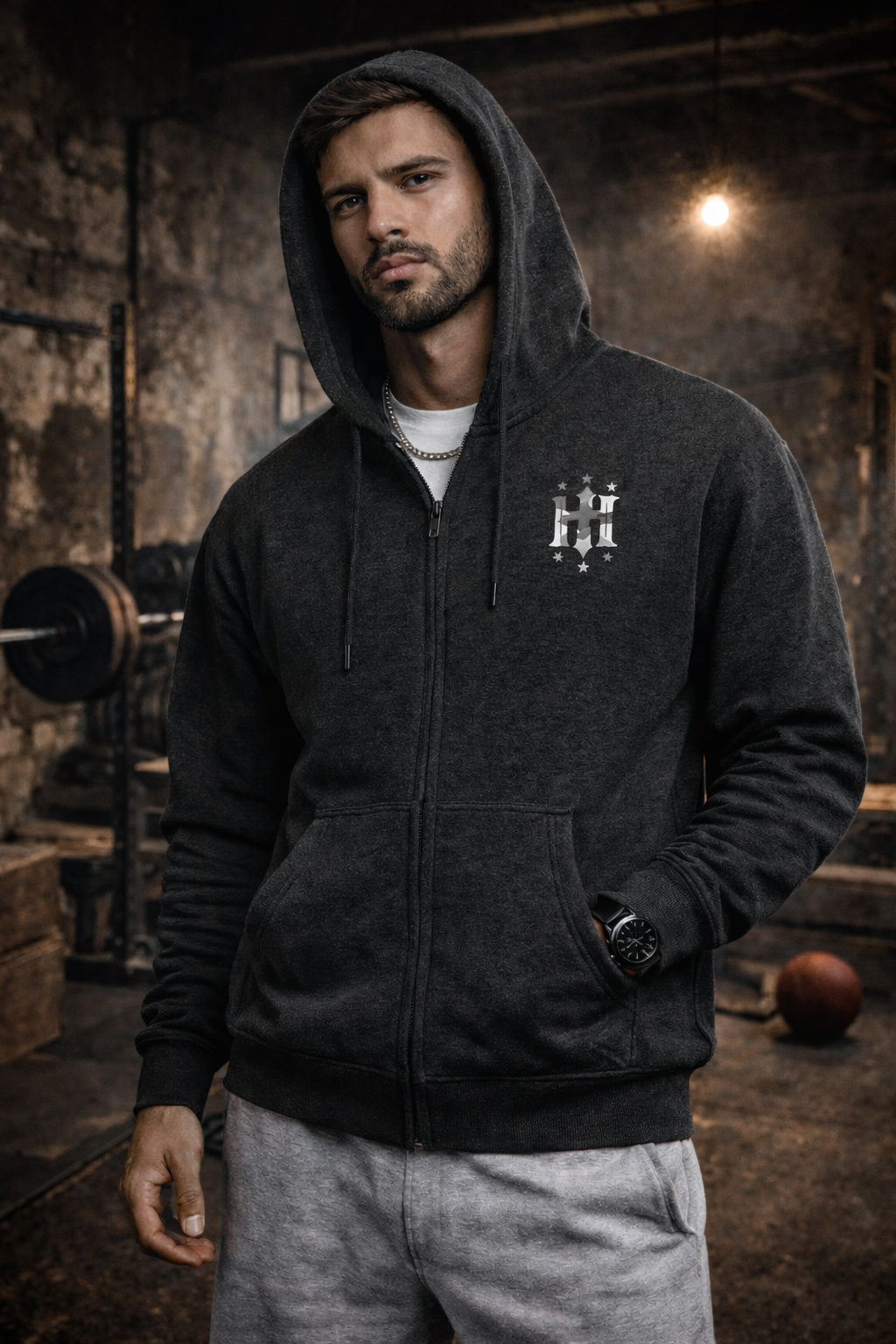 Hustle Harder Zip Up "Dark Camo"